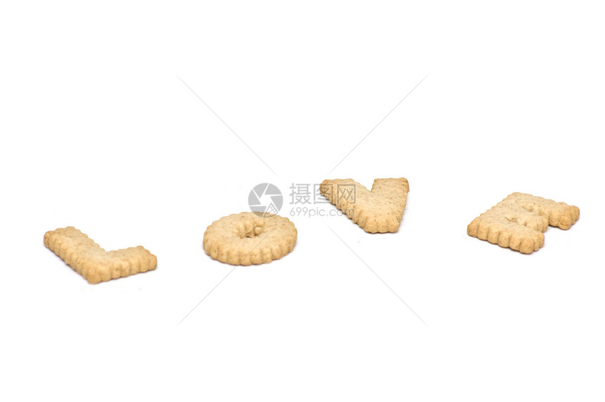 饼干里的爱文字玉米食物拼写白色公司小吃字母字体图片