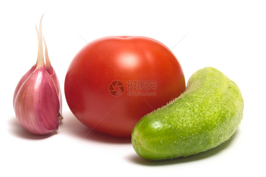 新鲜蔬菜食品食物饮食营养植物收成黄瓜绿色原油白色图片