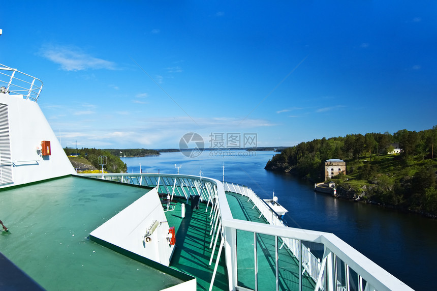 瑞典群岛海岸乐趣天空地平线蓝色岩石巡航海岸线海洋风景图片