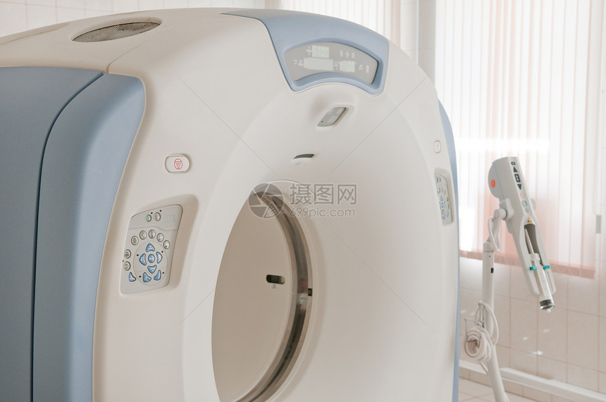CAT 扫描机药品实验室x射线检查断层展示诊断医疗桌子电影图片