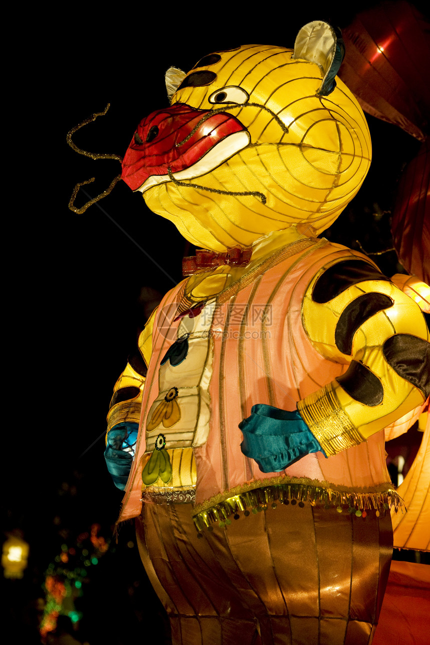 中国猛虎动物Zodiac绿灯信仰十二生肖精神文化寺庙庆典节日上帝宗教传统图片