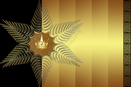 带有装饰元素的黄金背景创造力封面金子漩涡艺术风格装饰品背景图片