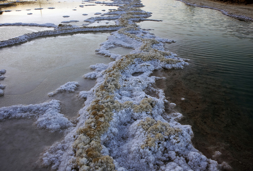 死海盐和水盐水历史治愈岩石矿物圣经编队美丽全景药品图片