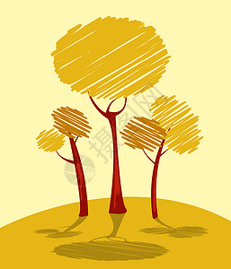 秋树作品风格插图艺术装饰背景图片