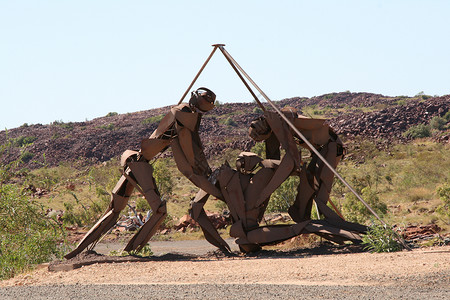 澳大利亚的石油工人以艺术方式参与到澳大利亚背景图片