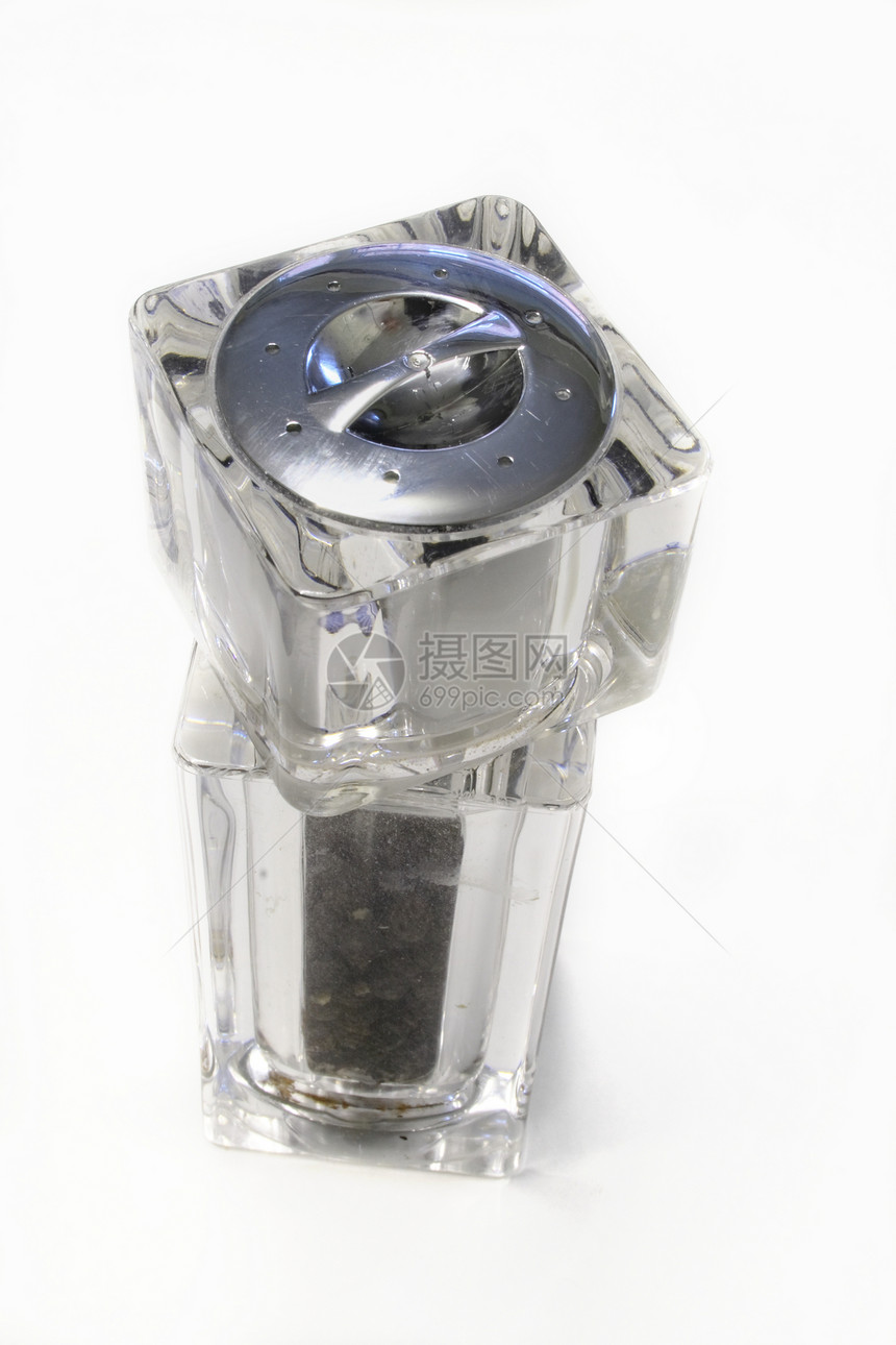 盐和胡椒粉宏观玻璃制品玻璃胡椒瓶灰色用具物品塑料胡椒香料图片