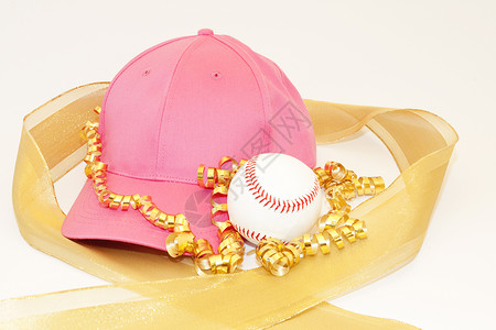 粉色帽子黛丝带体育给女孩的礼物背景