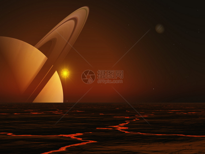 土星木星宇宙天空墙纸星星太阳月亮插图阳光红色图片