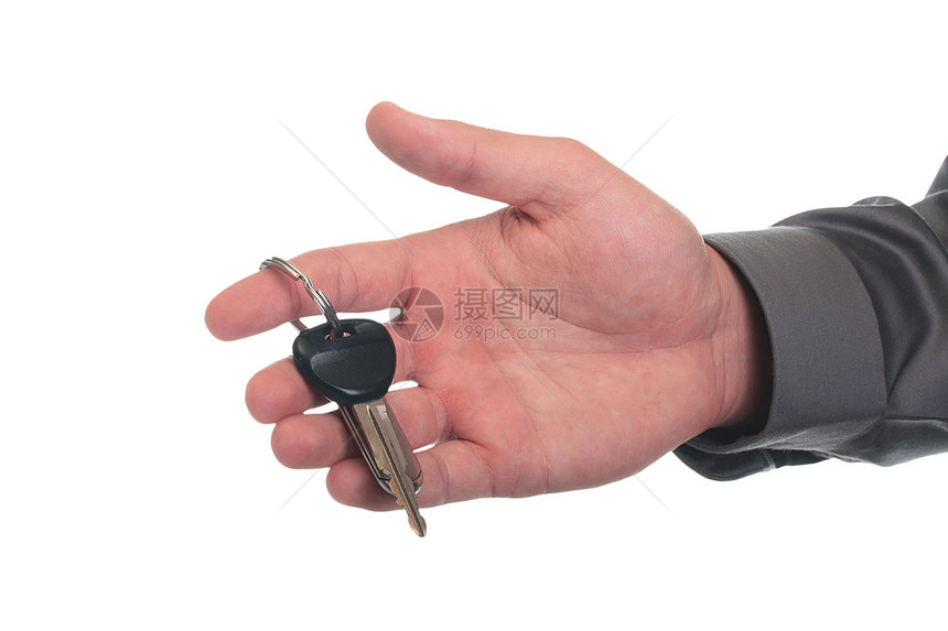 手持密钥灰色钥匙办公室指甲袖子行动活动男人领带衬衫图片