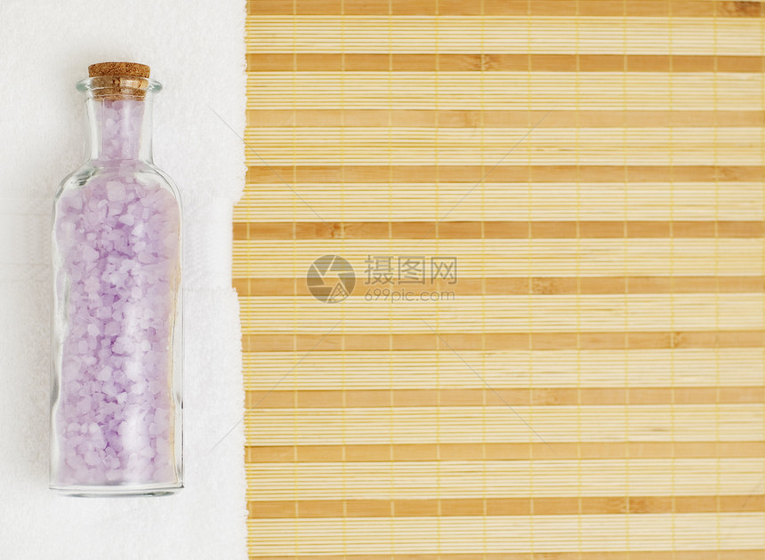 斯帕场景软木皮肤毛巾清洁度奢华竹子化妆品温泉瓶子护理图片