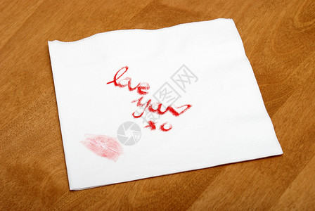 爱情笔记字母嘴唇女孩口红手势餐巾热情女士桌子背景图片