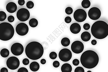 黑色球插图阴影圆形白色气泡背景图片