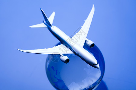 蓝色背景的地球航空班机运输护照圆形飞机乘客外国圆圈商业国际航空公司背景