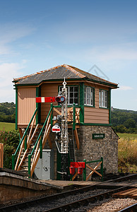 信号框蒸汽盒子平台铁路车站背景图片