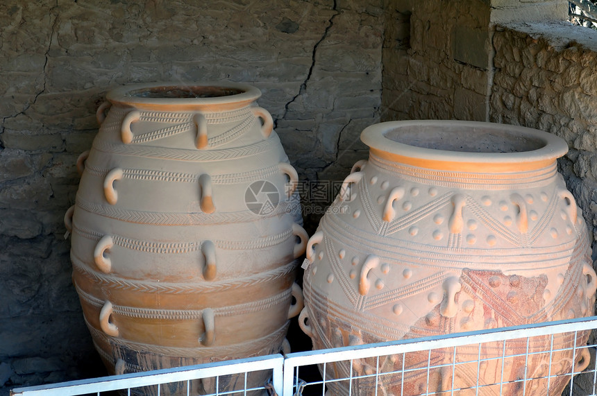 Knossos Crete的考古遗址寺庙艺术古董考古学陶瓷制品历史文明建筑学游客图片