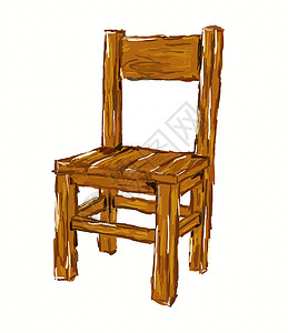 主席 椅子木头绘画空白座位闲暇家具草图背景图片