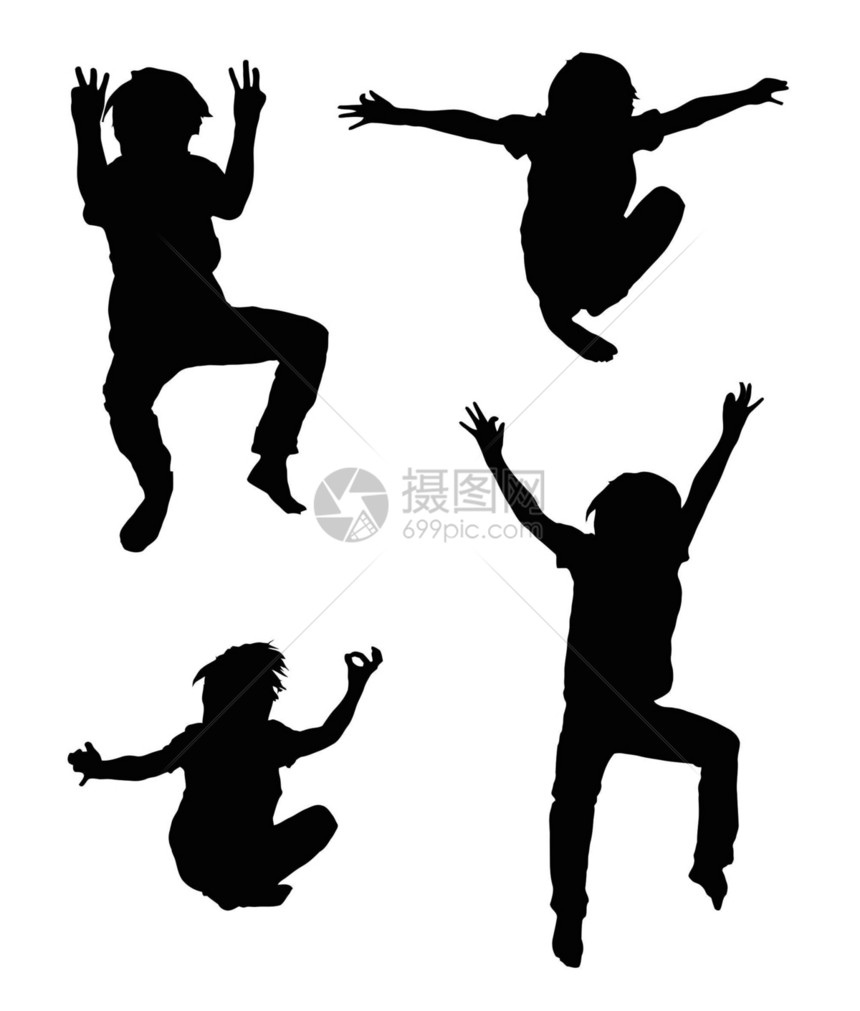 跳跃男性锻炼青年夹子喜悦插图孩子运动青少年享受图片