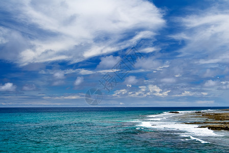 珊瑚礁岩石角天空热带天堂海岸旅行海浪游客旅游沿海珊瑚背景图片