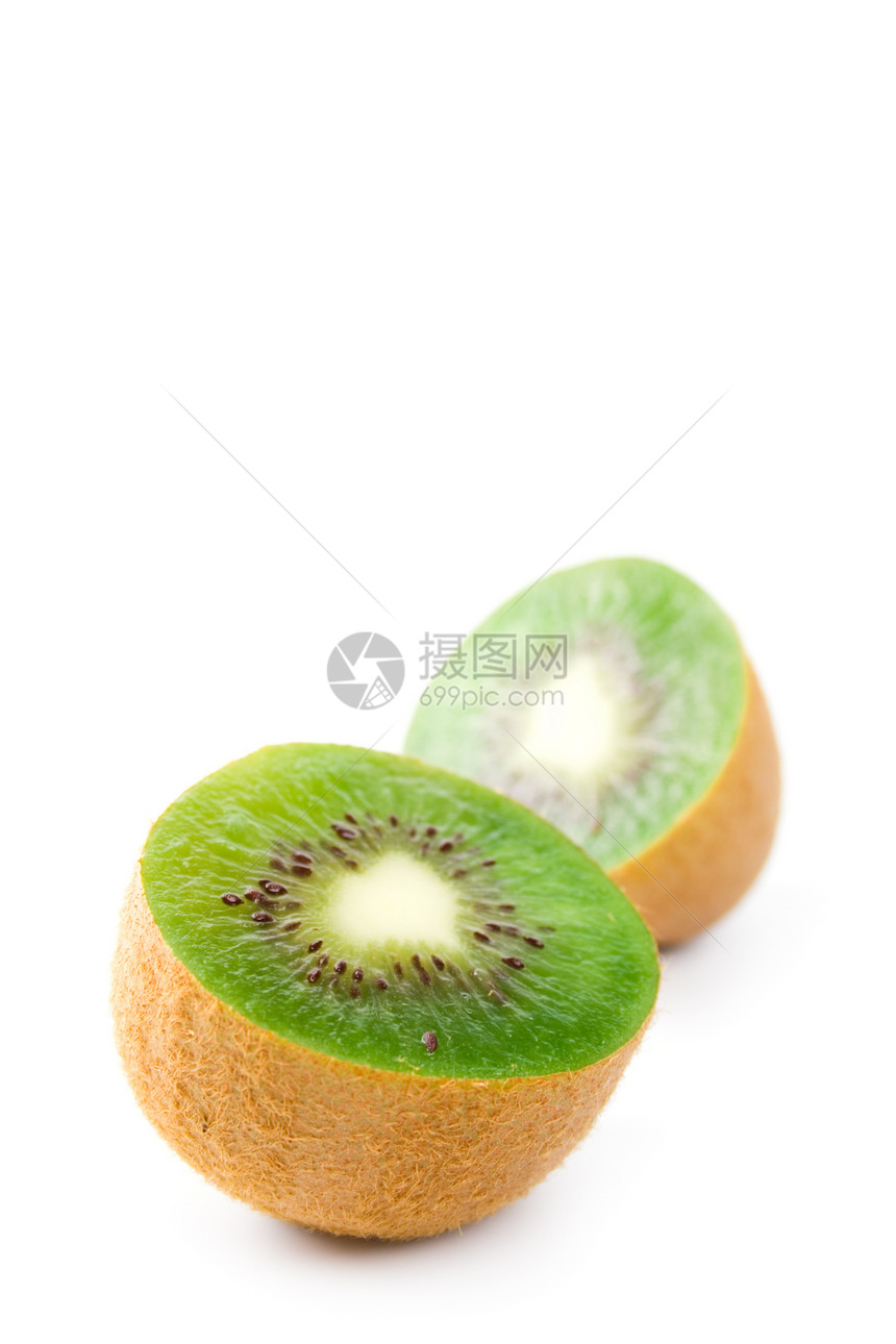 千瓦片段甜点种子宏观小吃绿色食物水果白色异国奇异果图片