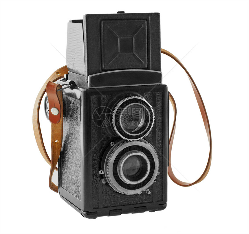 旧相机金属反光黑色古董记者摄影照片古物光学乐器图片