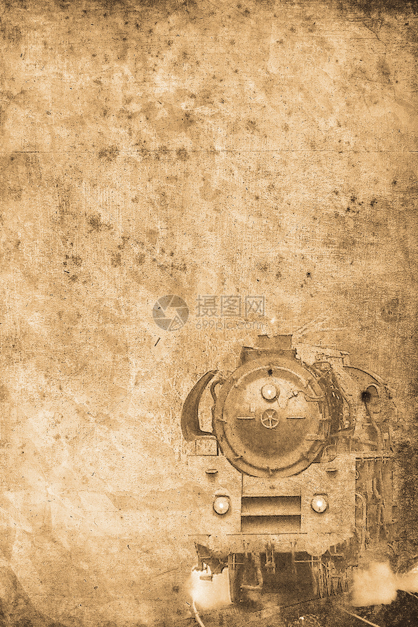 蒸汽机车磨损海报历史性技术铁路古董莎草字母车轮图片
