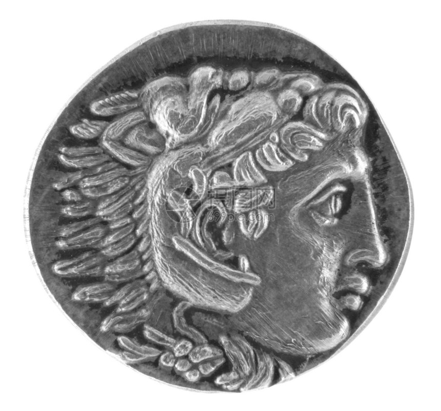 亚历山大古希腊帝特拉希姆 公元前315年金属投掷帝国雕刻历史男人钱币学马钱大力士古董图片