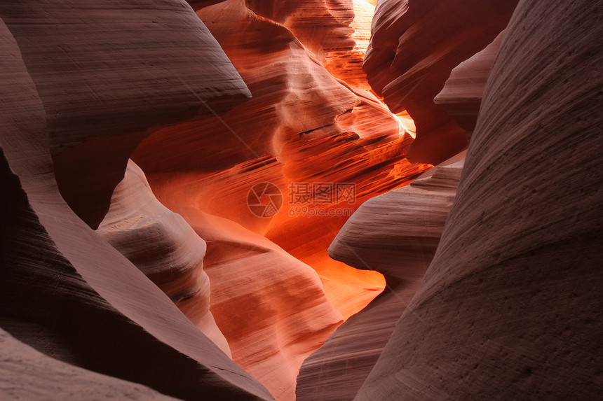 蚂蚁峡谷石头黑暗洞穴红色羚羊侵蚀狭缝沙漠干旱黄色图片