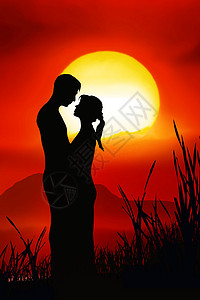 罗姆夫妇阴影情感迷恋投标亲戚法庭夫妻月亮月光两人浪漫高清图片素材
