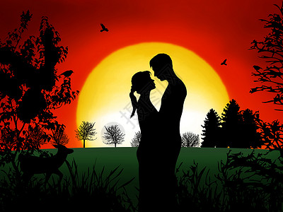 浪漫中的一对情侣接近度迷恋投标月光奉献月亮情感太阳婚姻两人两人一组高清图片素材