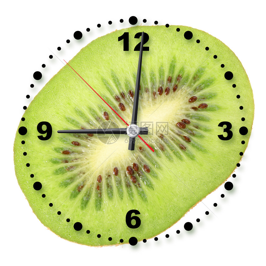 作为办公时钟的kiwi单横段图片