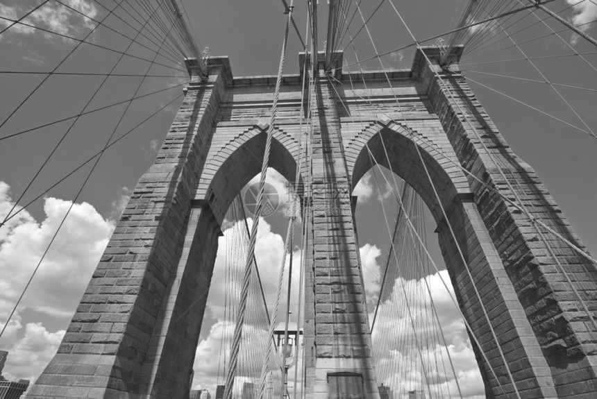 布鲁克林桥建筑市中心建筑学商业电线绳索摩天大楼文化场景金属景观图片