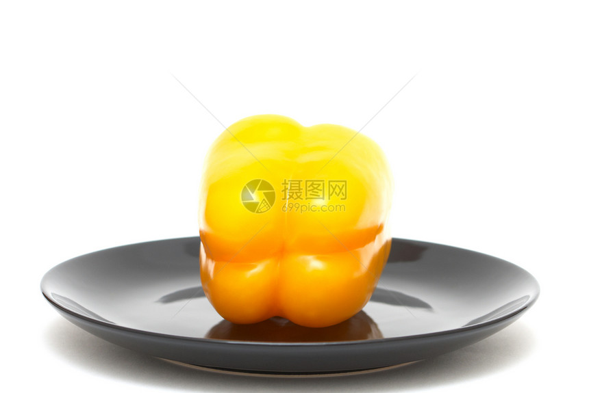 盘上黄胡椒阴影水果食物美食黑色蔬菜盘子宏观黄色杂货图片