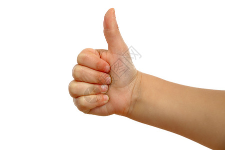 向上缩略图手臂白色婴儿语言拇指交易女孩棕榈手势优胜者背景图片