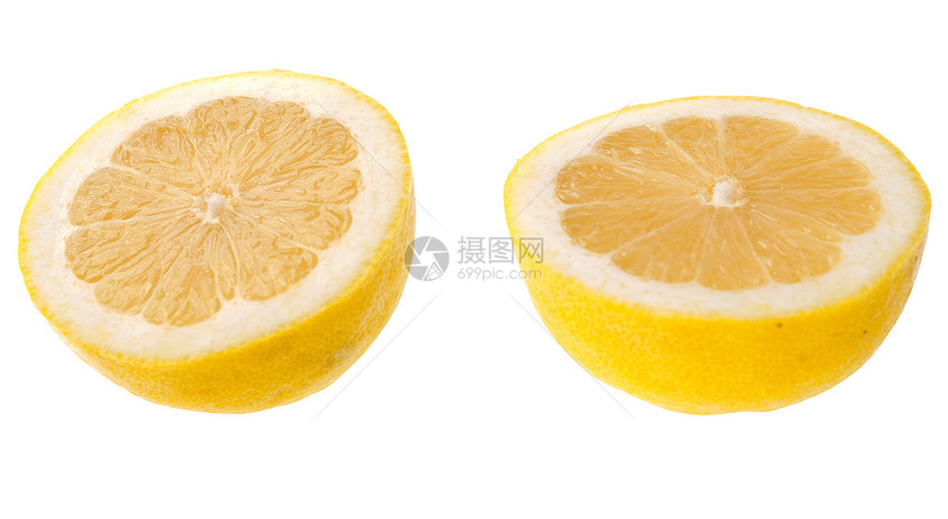 切柠檬果汁叶子黄色白色水果绿色图片