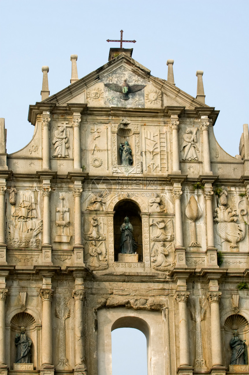圣保罗大教堂的废墟遗产游客宗教旅游雕像吸引力旅行博物馆教会寺庙图片