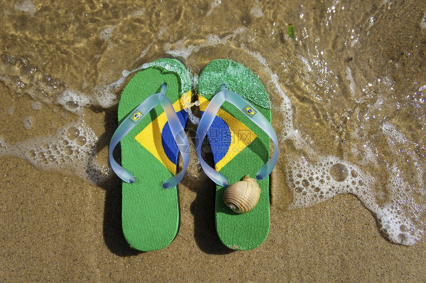 巴西滑坡旅游热带蓝色活动气候乐趣海滩拖鞋假期海岸线图片