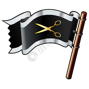 海盗旗素材海盗旗矢量上的剪刀背景
