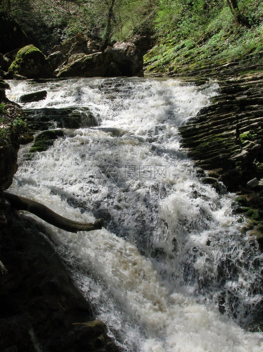 瀑布河流树木自然保护区山脉全景对象频道解脱旅行游览图片
