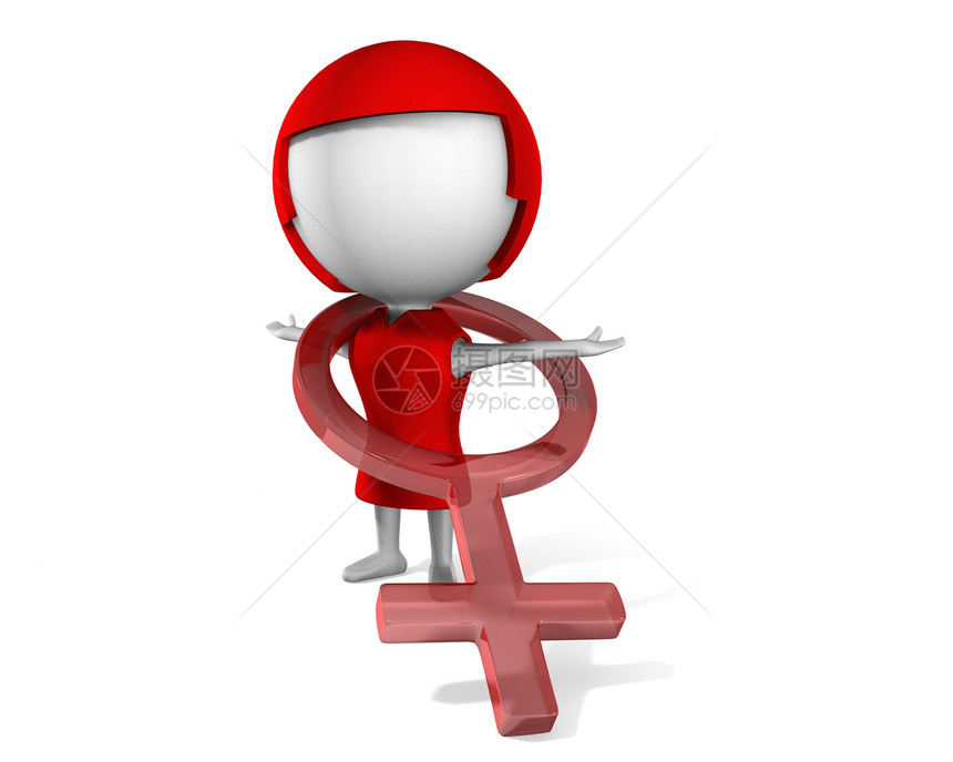 白痴展示红色女士商业性别地面女性销售大头思维图片