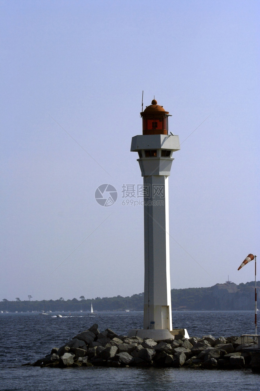 灯塔海景海滩海岸线解决方案支撑安全警告观光港口石头图片