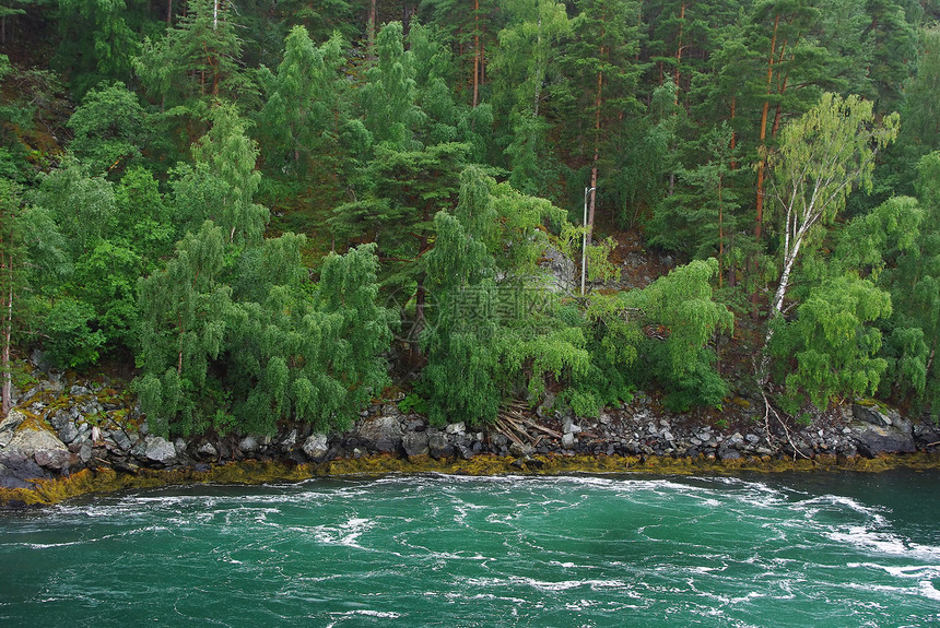 挪威Sognefjord海岸线图片