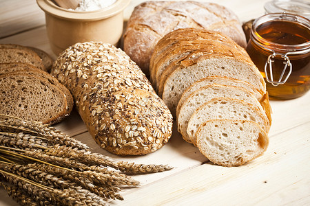 面包组成味道植物食物熟食早餐厨房烹饪粮食收获面团什锦高清图片素材