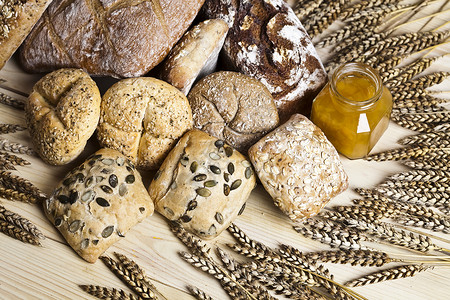 面包构成植物烹饪早餐谷物厨房农业粮食耳朵市场熟食食物高清图片素材