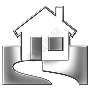 3D 银屋灰色建筑财产插图金属建筑学住房反射住宅庇护所背景图片