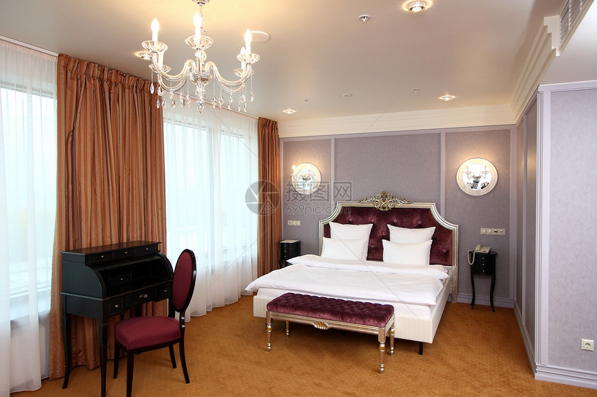 旅馆卧室地毯床单住宅酒店窗帘财富家园风格公寓毯子图片
