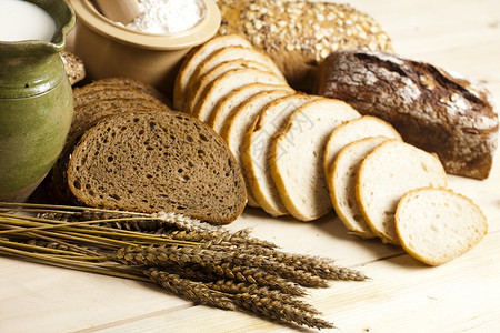 面包饼植物饮食烹饪农民面包收获厨房早餐熟食大麦熟食店高清图片素材