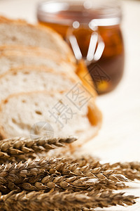 蜂蜜和面包农民谷物早餐食物饮食收获味道植物烹饪农业自然高清图片素材