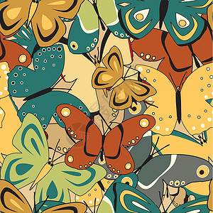 蝴蝶瓷砖背景图片