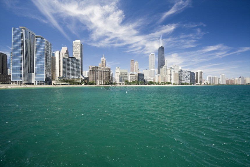 芝加哥惊人金色海岸都市办公楼城市摩天大楼风光城市生活市中心全景建筑图片