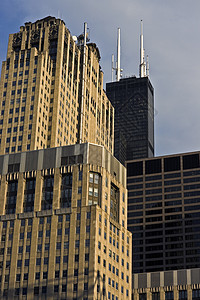 芝加哥的摩天大楼景观办公楼天际建筑都市城市结构建筑学窗户风光背景图片